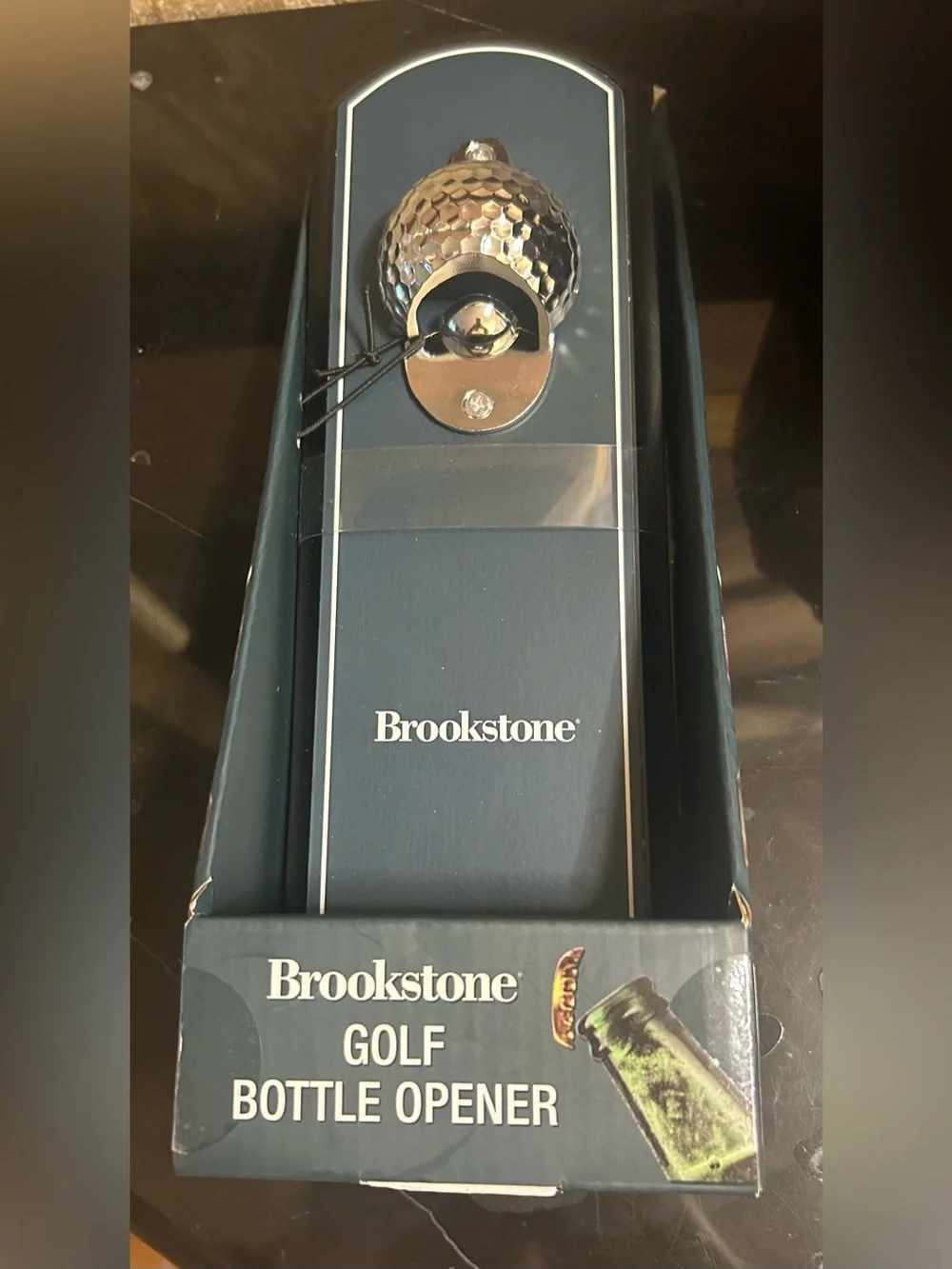 Brookstone Silver and Green Wall-Mounted Golf Ball Bottle Opener
